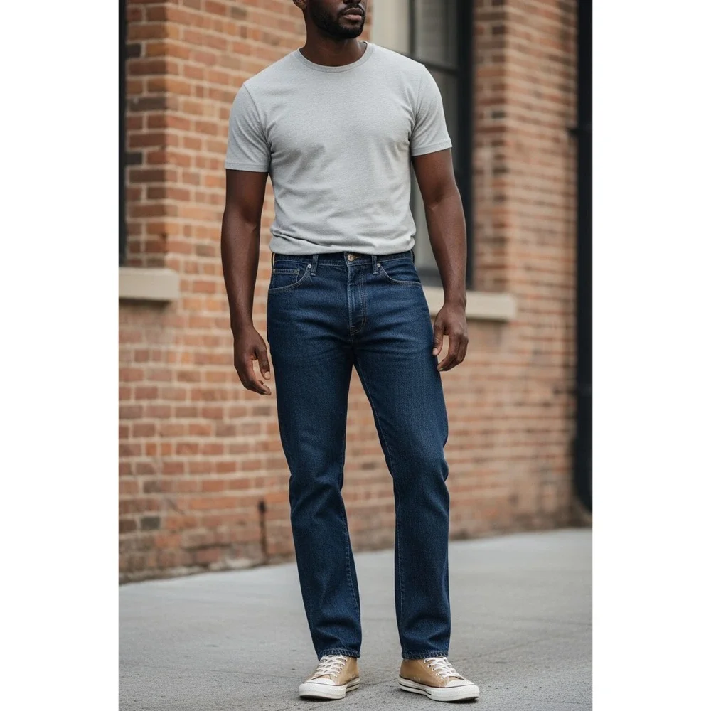 Wrangler Premium Quality Dark Wash Regular Fit‎ Heavy Jeans Mens 36x34 (33.5)